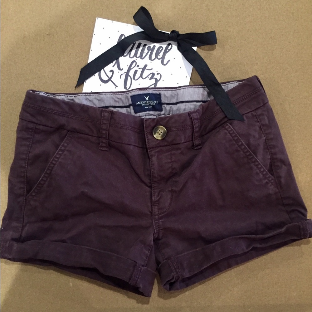 Plum Chino Shorts